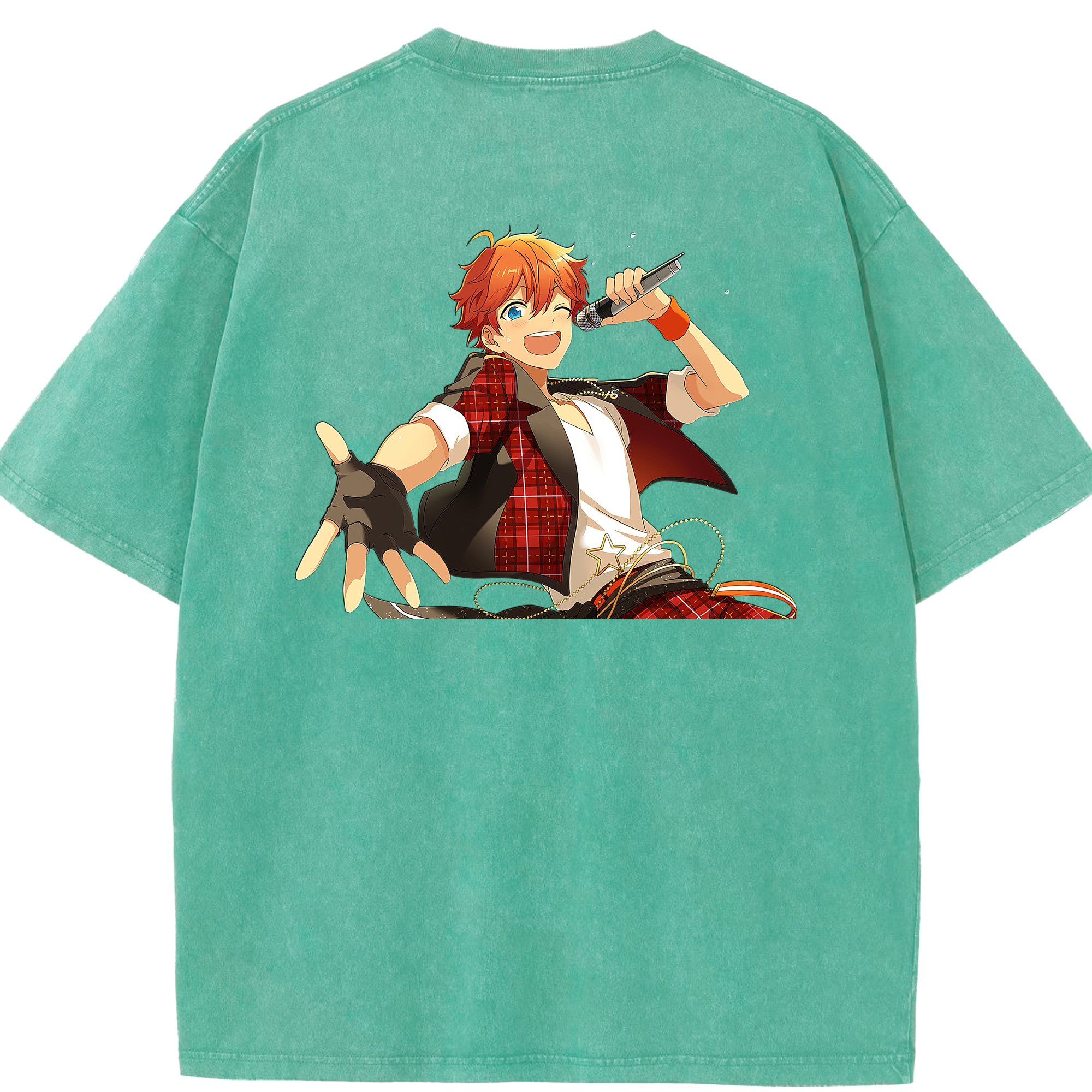 （画像用） あんさんぶるスターズ! Ensemble Stars 綿100% ヴィンテージ風 半袖Tシャツ（背面プリント）